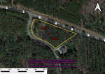 Aerial view of two adjacent land plots marked as "lot 38" and "lot 39r" with a disclaimer stating "this is not a survey - for illustrative purposes only" and references to specific pages in the vance county register of deeds.