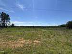Open field with sparse grass and small plants under a clear blue sky, bordered by forests near Henderson in the distance. A few tree stumps are visible near the center off 0 Cheeks Quarter Road, with a thin utility line at the top of the image.