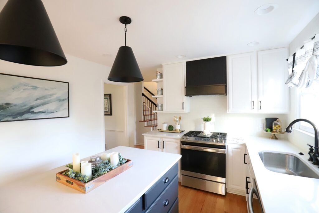 A renovated kitchen.