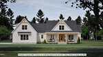 A modern farmhouse-style home at 2757 Philo White Road, Franklinton, with white siding, dark roof, and wooden accents. Large front-facing gables and a covered porch with columns are surrounded by grass, trees, and a clear sky.