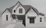 A two-story house in Youngsville with a steep gabled roof, light-colored siding, stone foundation, large windows, and a covered front entry with steps leading up to the porch at 3926 Cedar Knolls Drive.