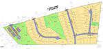 A site plan shows subdivided lots, roads, and green spaces along E. Jewett Avenue. Lots are outlined in yellow, streets and sidewalks in gray, and a large green area is labeled as open space or parkland.