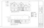 Black and white architectural drawing showing front and rear elevations of a house with two garages, porch, and measurements. Includes square footage and notes for a property in Oxford, North Carolina on Lot 25 Spring Grove Drive.