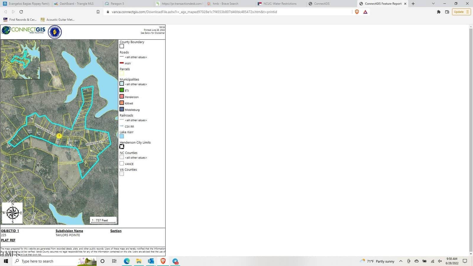 A screenshot of a gis (geographic information system) interface displaying a map with marked areas in blue and other selected layers, plus various tool icons and a search bar on the left-hand side.