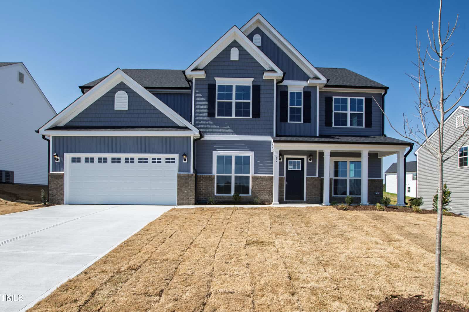 A house with a driveway.
