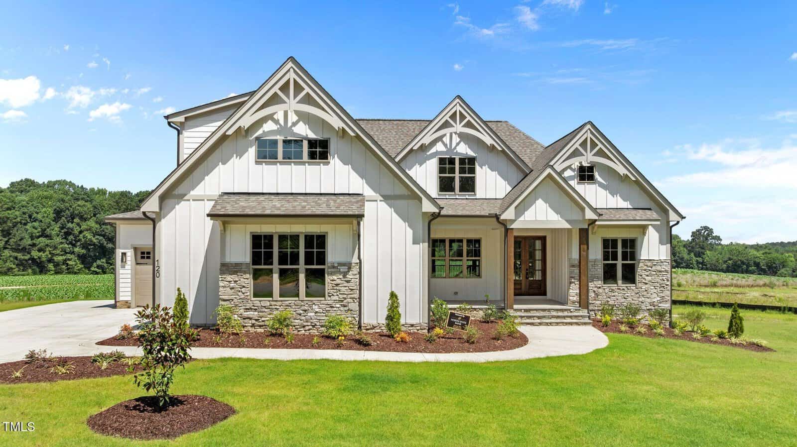 A house with a lawn and a yard.